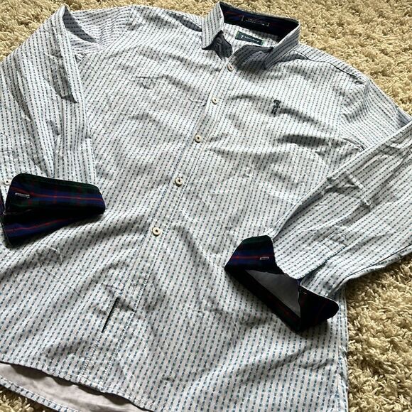 William Murray BEERSUCKER BUTTON DOWN long sleeve M - Picture 3 of 15